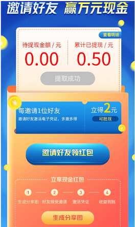 微信激活医保电子凭证活动，参与者奖励0.5元红包